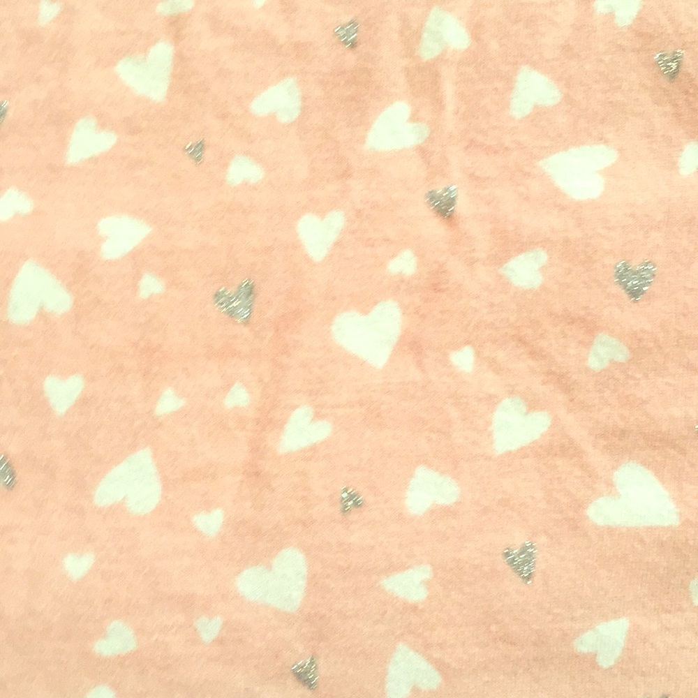 Adorable pink, silver and white heart dress.